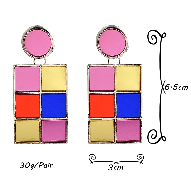 Pre Order:  Color Palette Glass Dangling Earrings