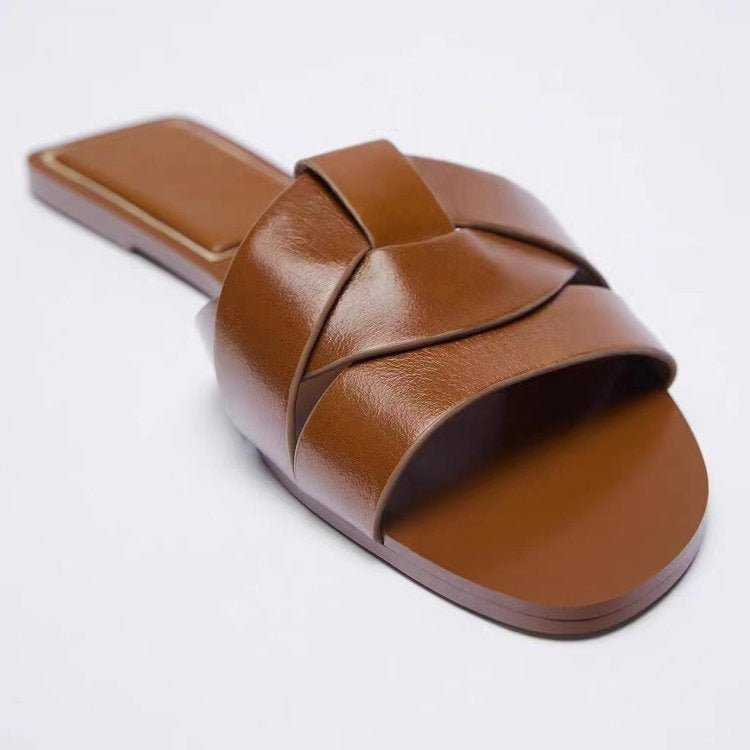 Pre Order:  Casual Cross Band Flat Sandals