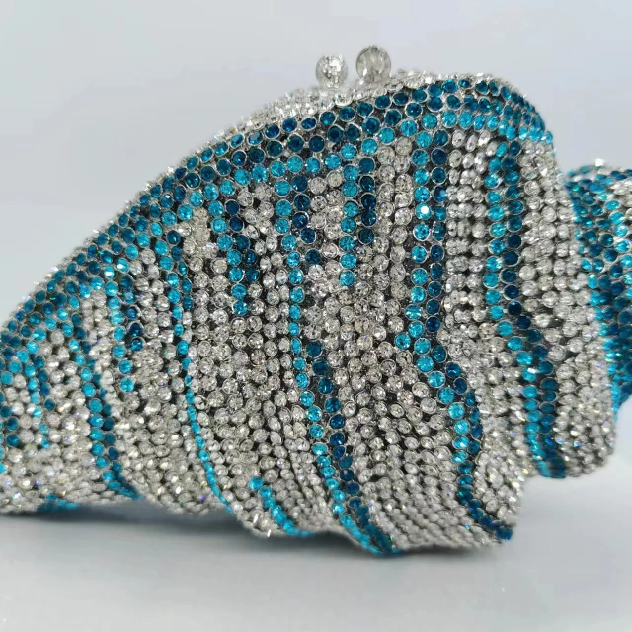 Pre Order:  Rhinestones Conch Metal Clutch Bag