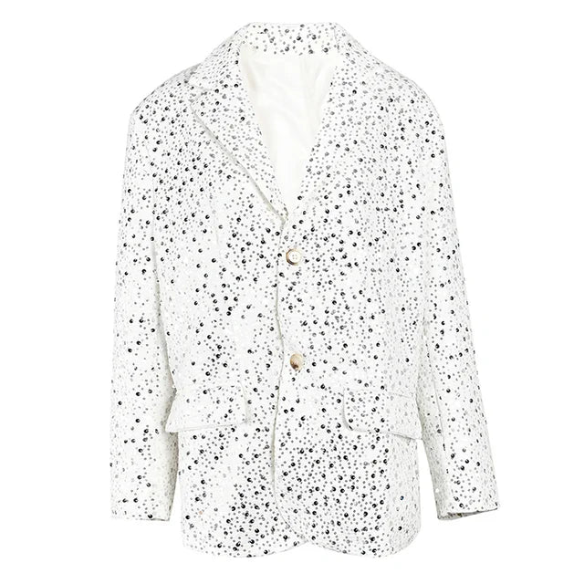 Sequins Single Breasted Big Size Blazer