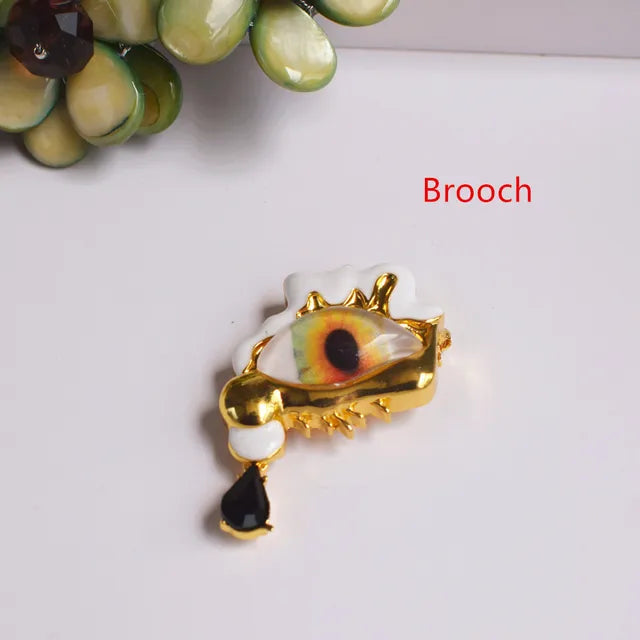 Pre Order:  Alloy Resin Eyes Charms Earrings + Ring + Brooch