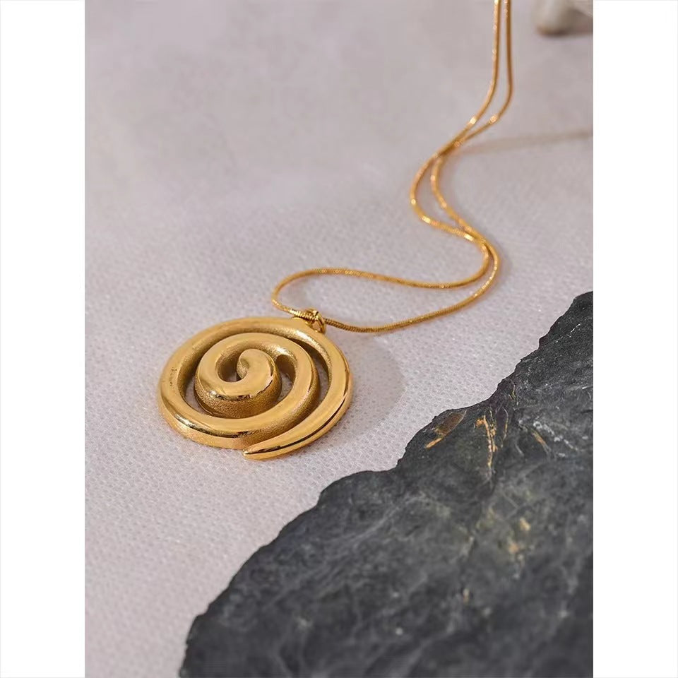 Pre Order:  Stainless Steel Spiral Pendant Necklace