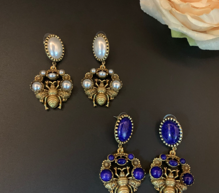 Pre Order:  Elegant Palace Style Bee Earrings