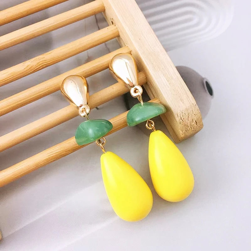 Pre Order:  Colorful Enamel Water Drop Earrings