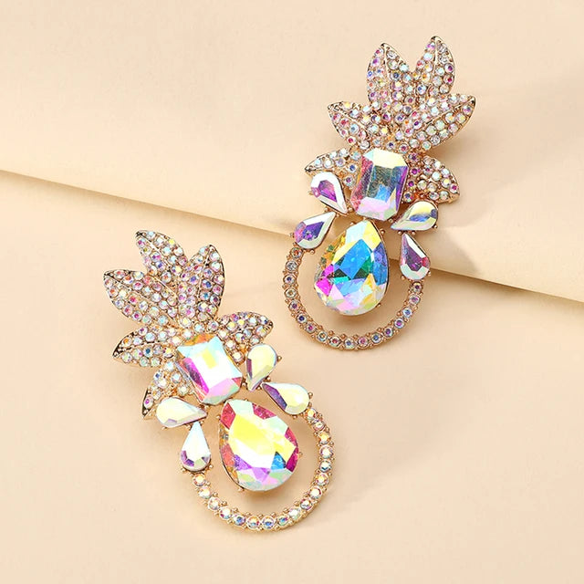 Pre Order:  Pineapple Rhinestones Dangle Drop Earrings