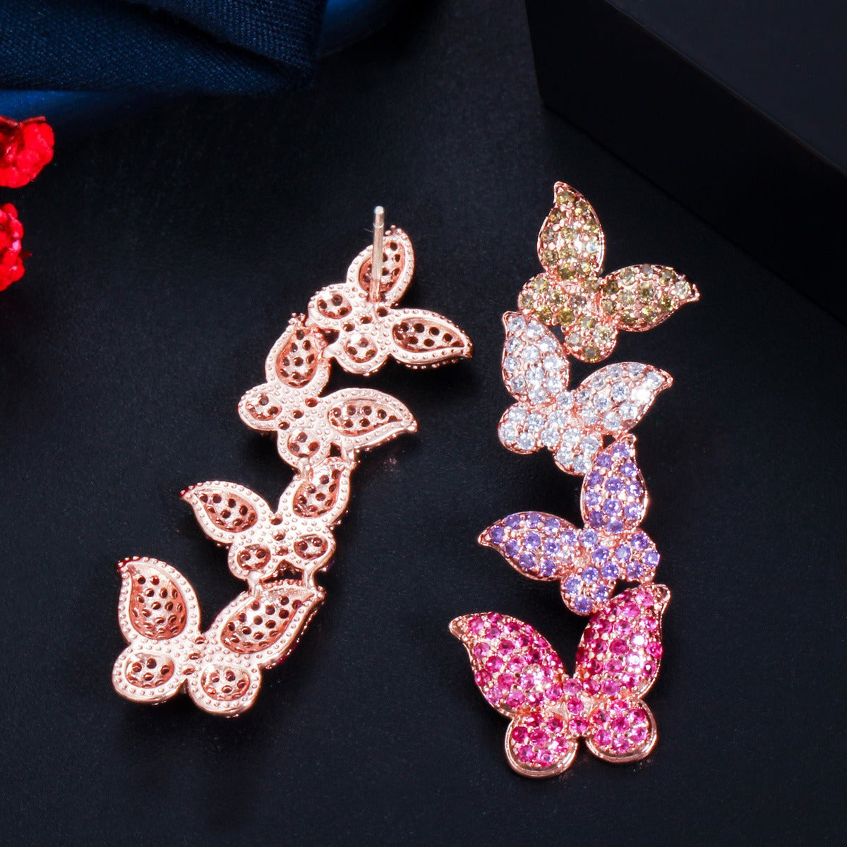 Pre Order:  Colorful Butterfly Zircon Earrings