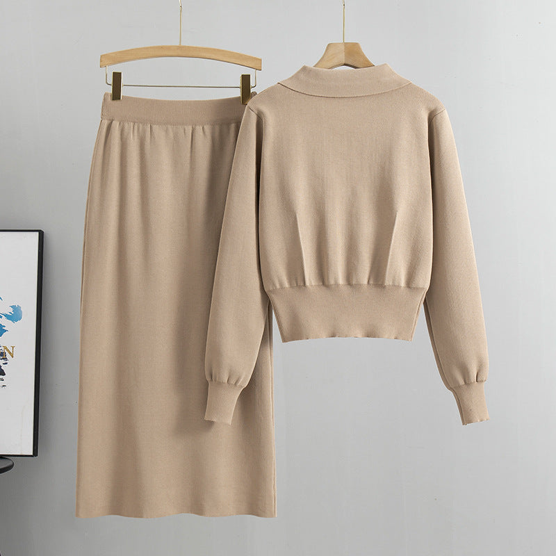 Pre Order: Pocket Long Sleeved Sweater + Midi Skirt Set