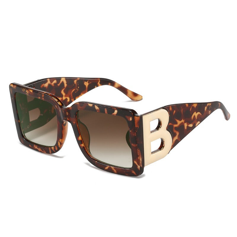 Pre Order:  Large Square Frame B Motif Sunglasses