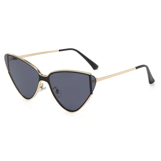 Pre Order:  Classic Large Frame Metal Cat Eye Sunglasses