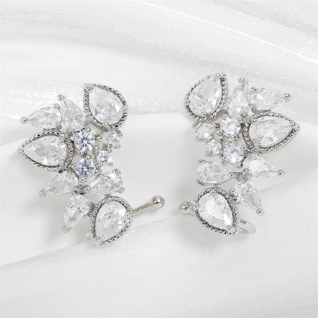 Pre Order:  Zirconia Crystal Flower Earrings