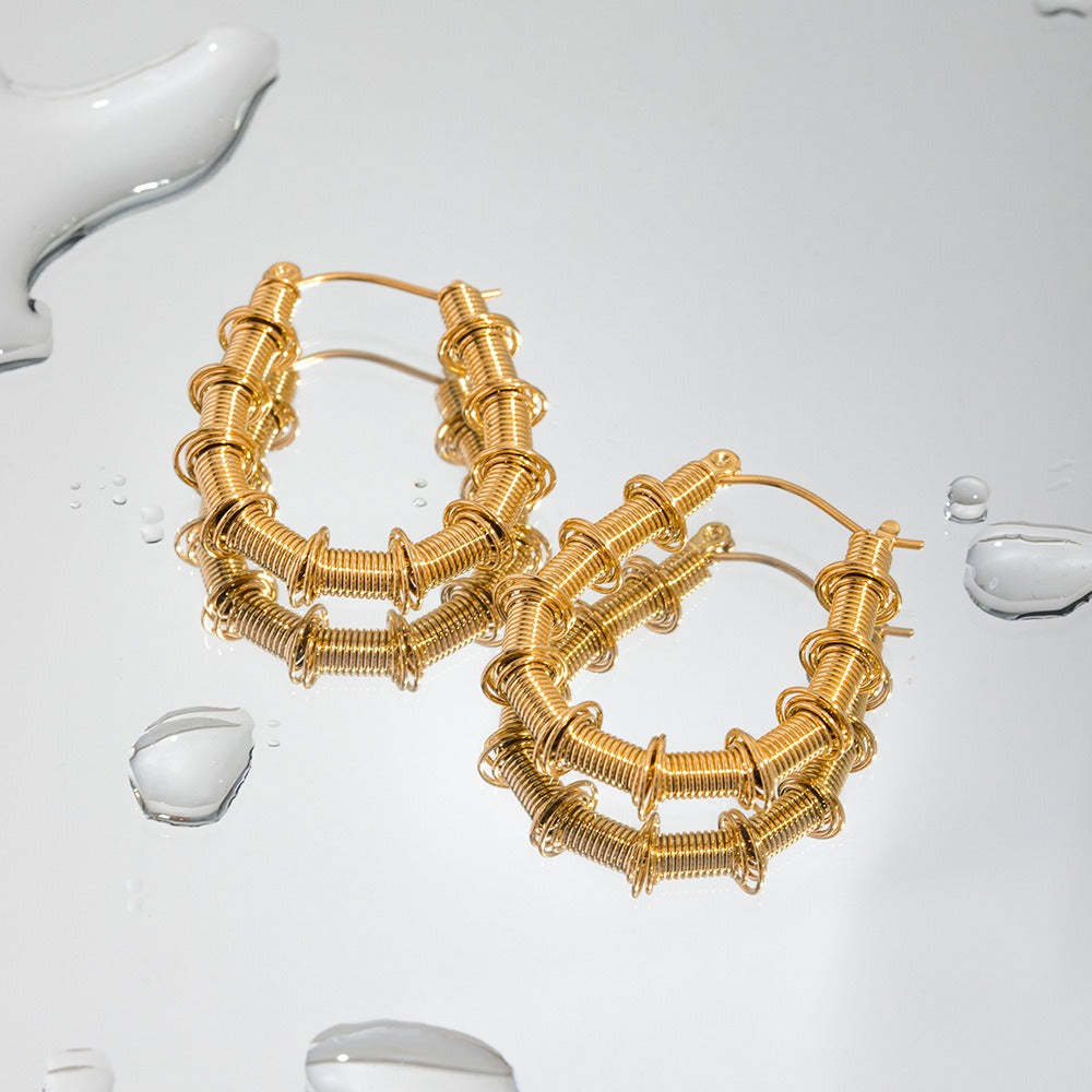 Pre Order:  U-Shaped Coil Gold Plated Earrings