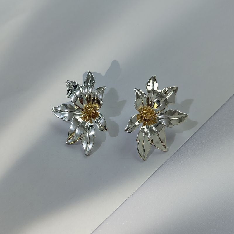 Pre Order:  Metal Flower Stud Earrings