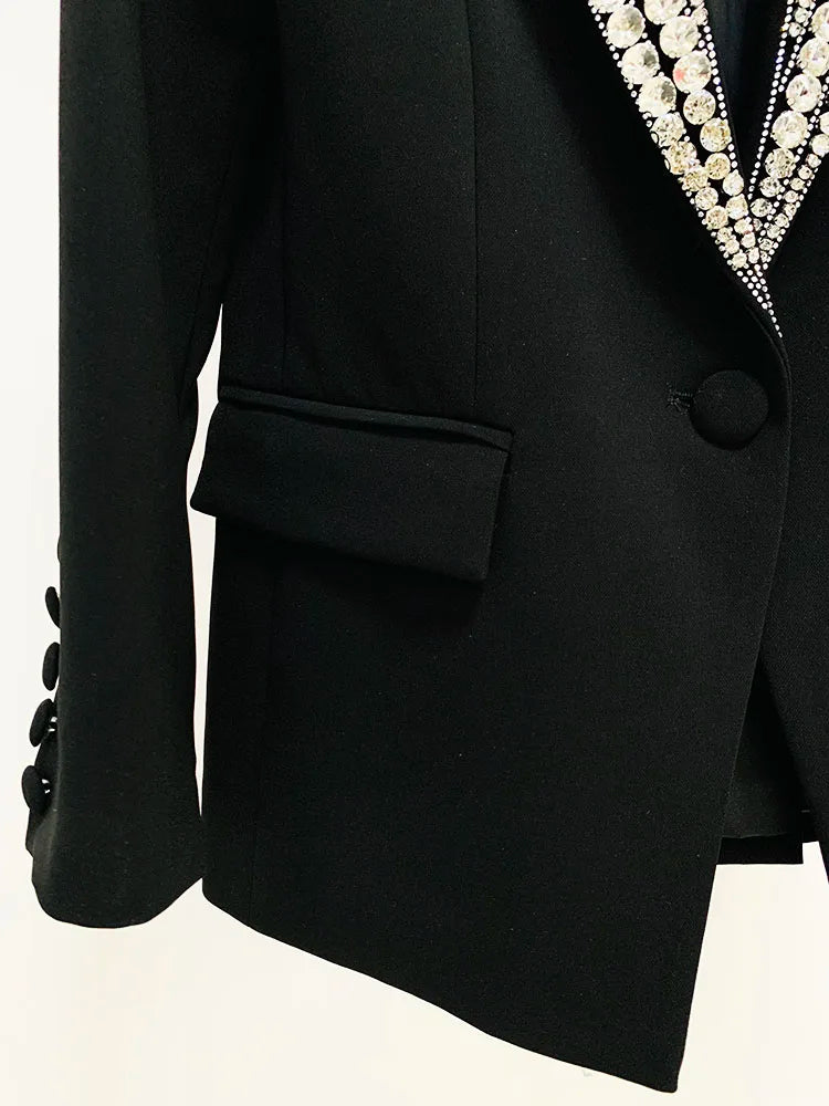 Bejeweled Peak Lapel Evening Blazer