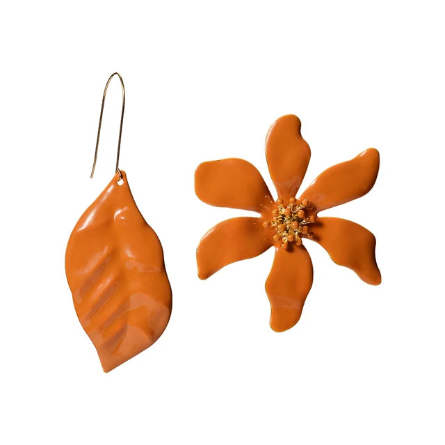 Pre Order:  Flower Leaf Hook Stud Earrings