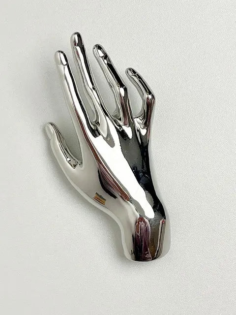 Pre Order:  Smooth Metallic Hand Brooch