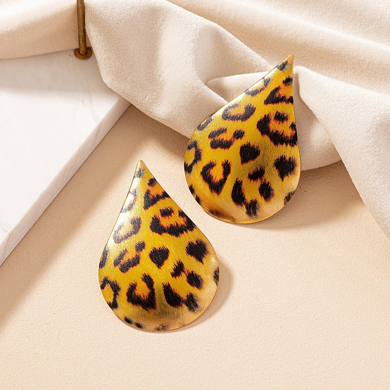 Pre Order:  Yellow Leopard Waterdrop Stud Earrings