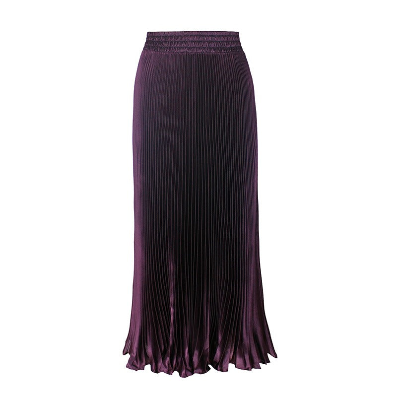 Pre Order:  Glossy Pleated Accordion Skirt