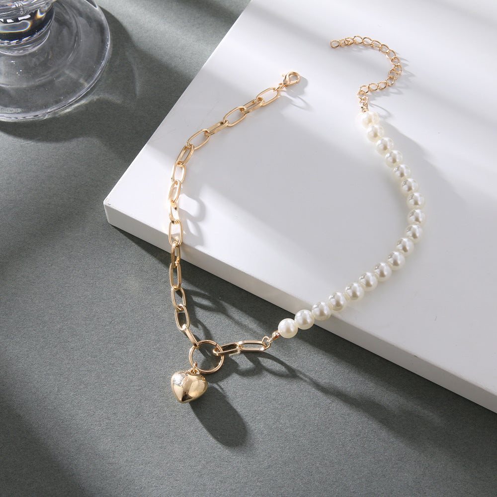 Pre Order:  Heart-Shaped Pearl Collarbone Necklace