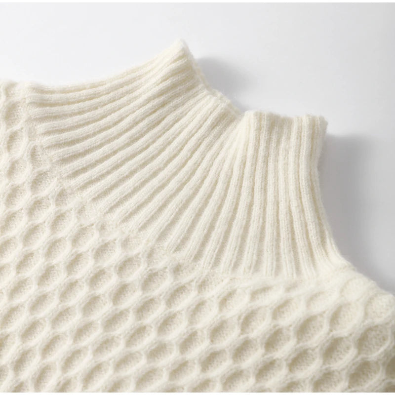 Pre Order:  Honeycomb Knit Cropped Sweater