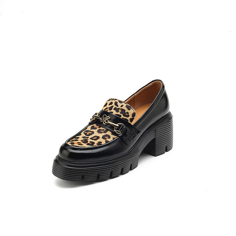 Pre Order:  Thick Soled Platform Leather Loafers