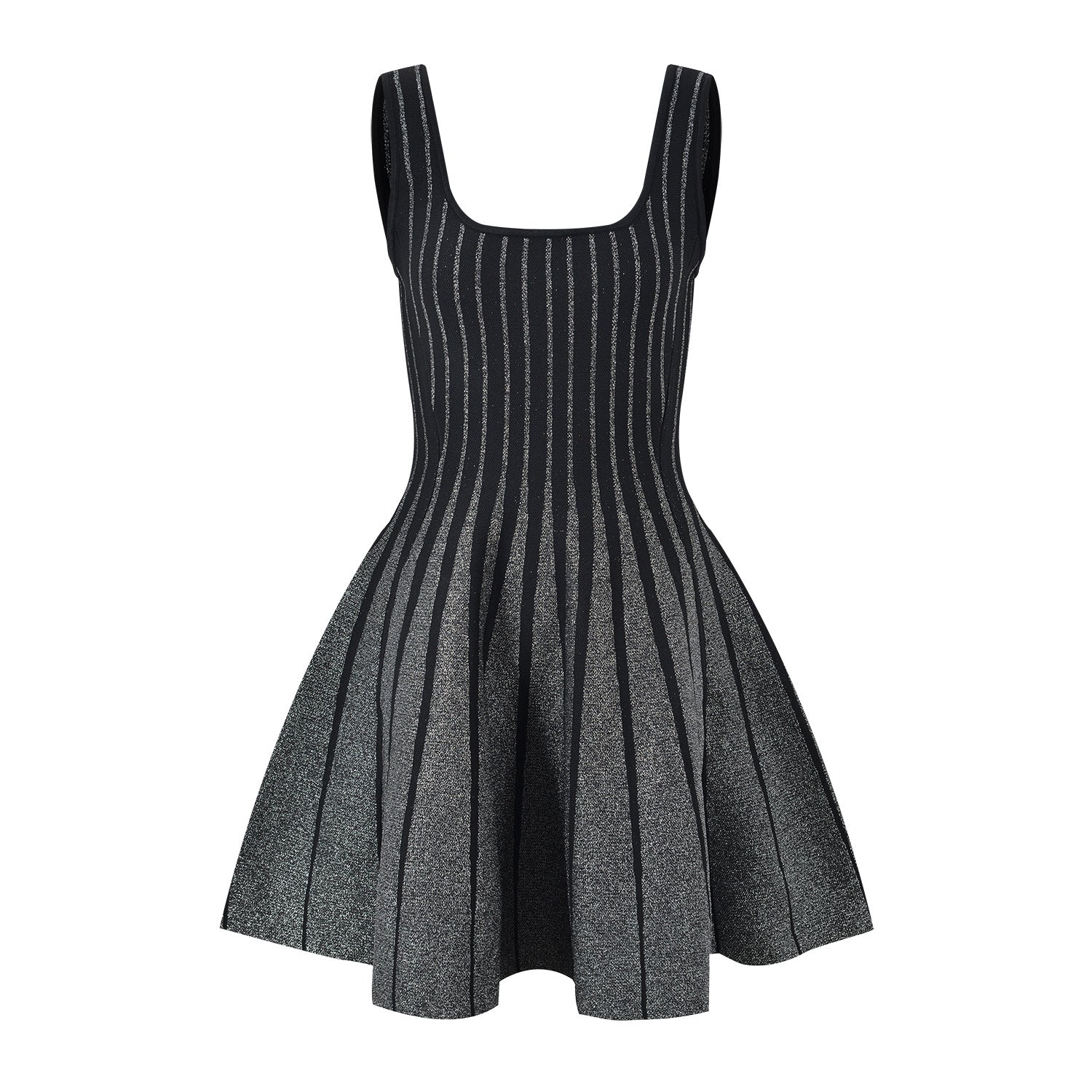 Pre Order:  Stripes Silver Sparkling Knitted Sleeveless Dress