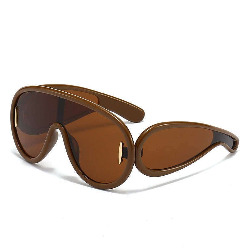 Pre Order:  One-piece Oval Large Frame Sunglasses