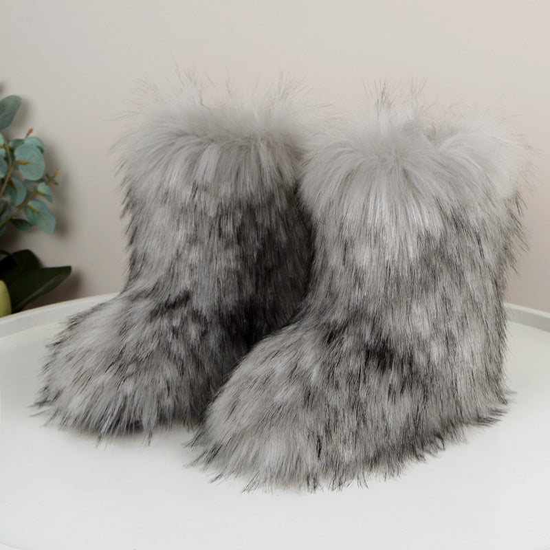 Fluffy Fur Slip On Boots