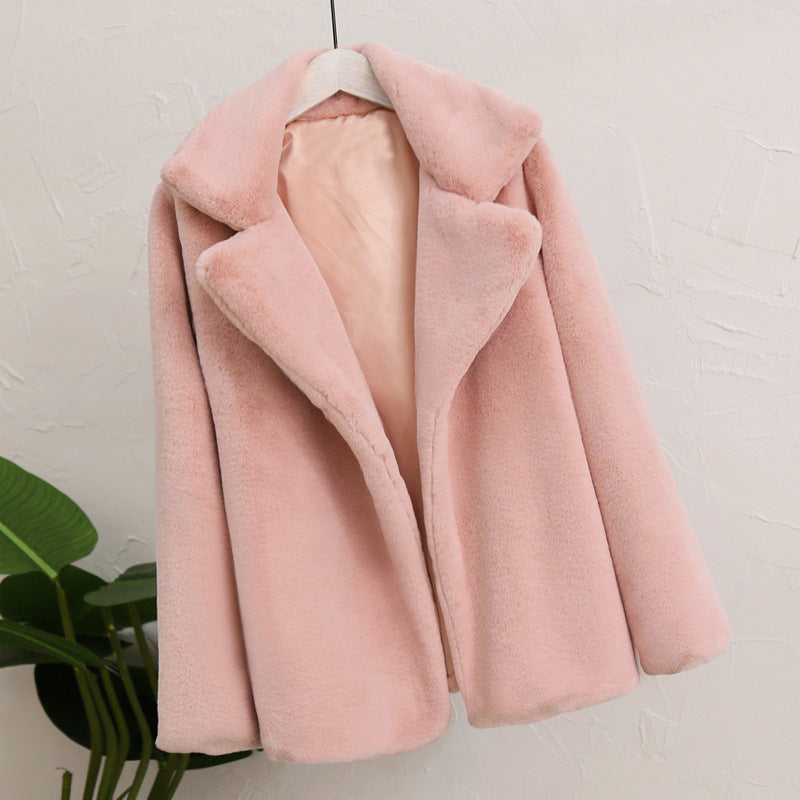 Pre Order: Casual Loose Faux Fur Plush Coat