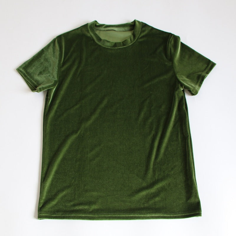 Pre Order:  Casual Solid Velvet T-Shirt