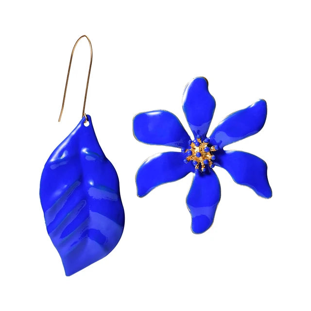 Pre Order:  Flower Leaf Hook Stud Earrings