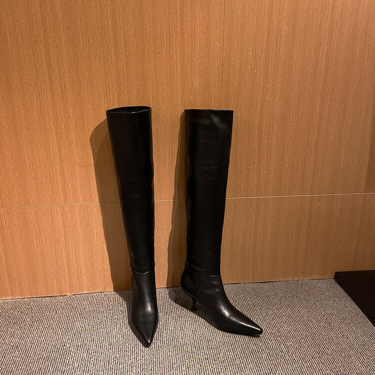 Leather Knee High Boots