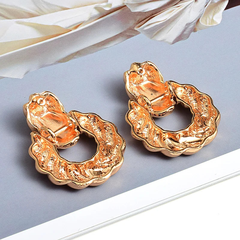 Pre Order:  Twisted Hoops Drop Stud Earrings