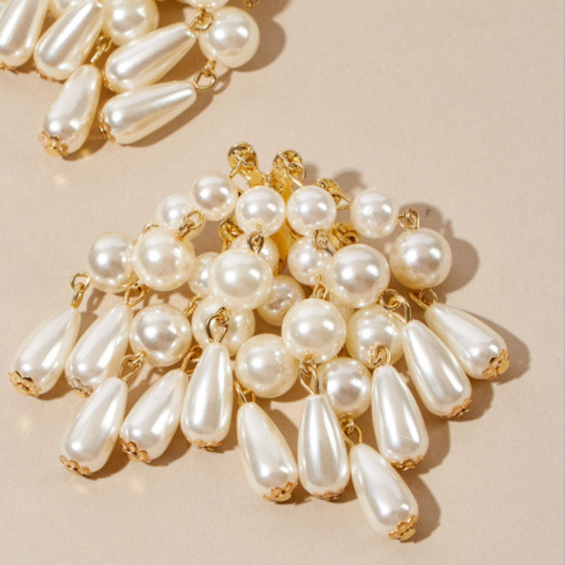 Pre Order:  Chunky Faux Pearl Cluster Earrings