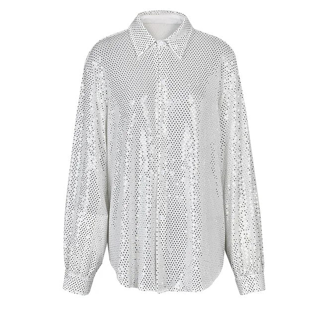 Sequins Embellished Loose Shirt