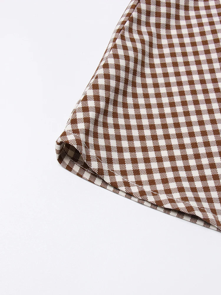 Pre Order:  Brown Plaid Checkered Loose Set