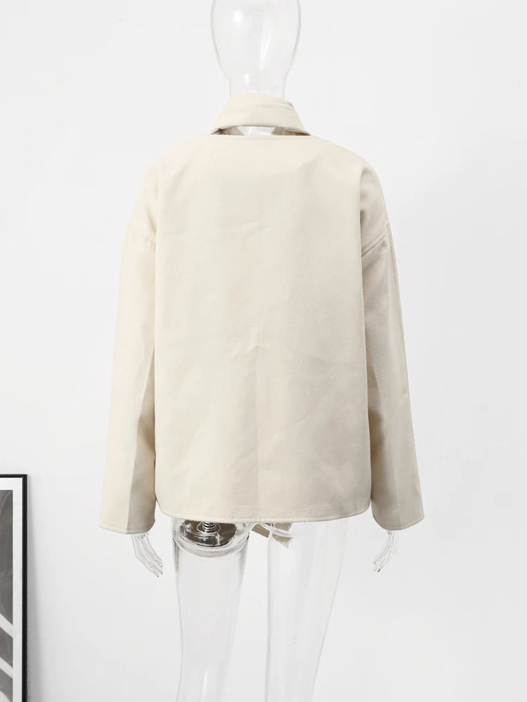 Pre Order:  Classic Scarf-Collarless Loose Jacket