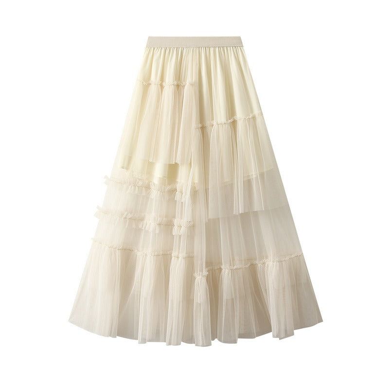 Pre Order:  Tiered Ruffles Mesh Midi Skirt