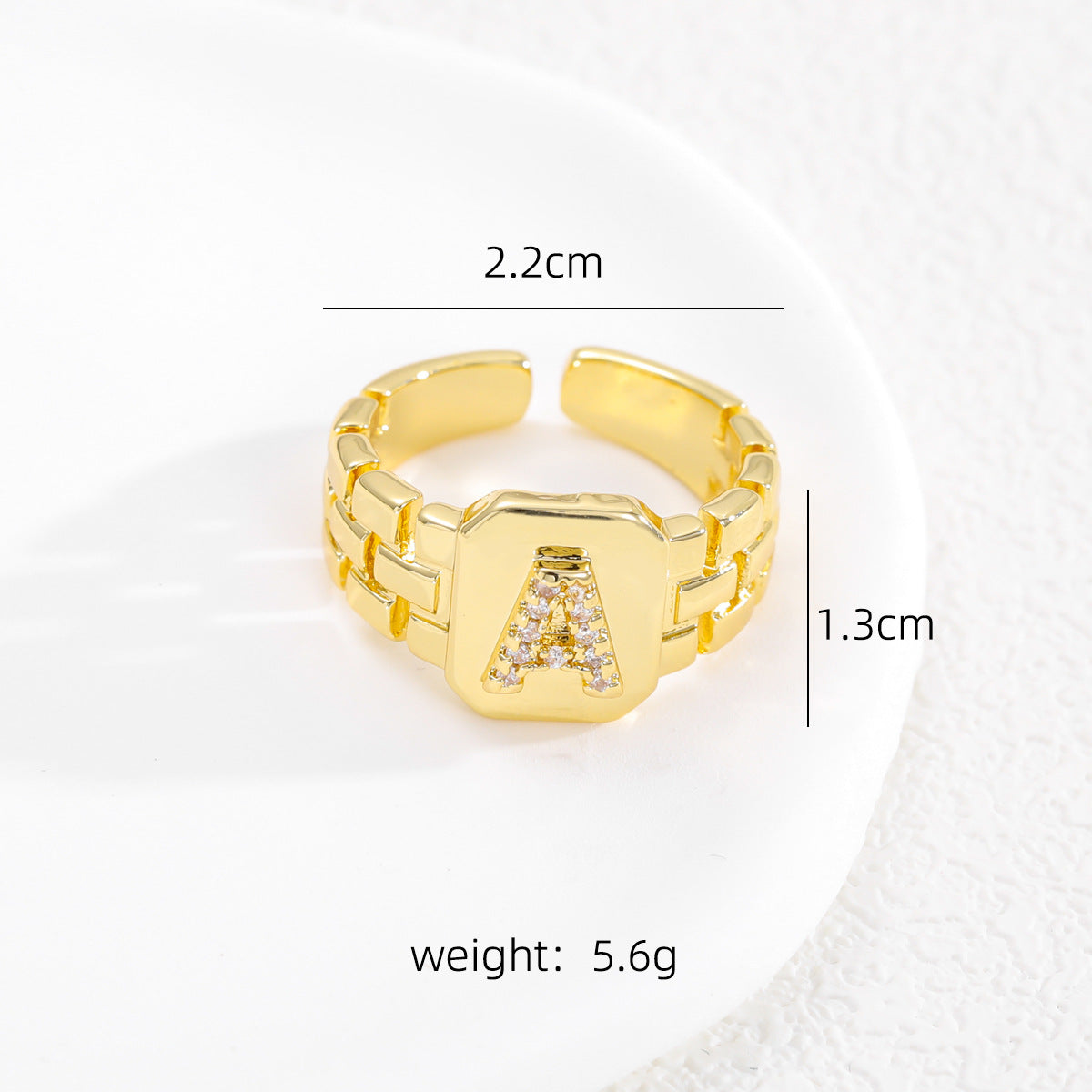 Pre Order:  Letter Series Strap Design Open Ring