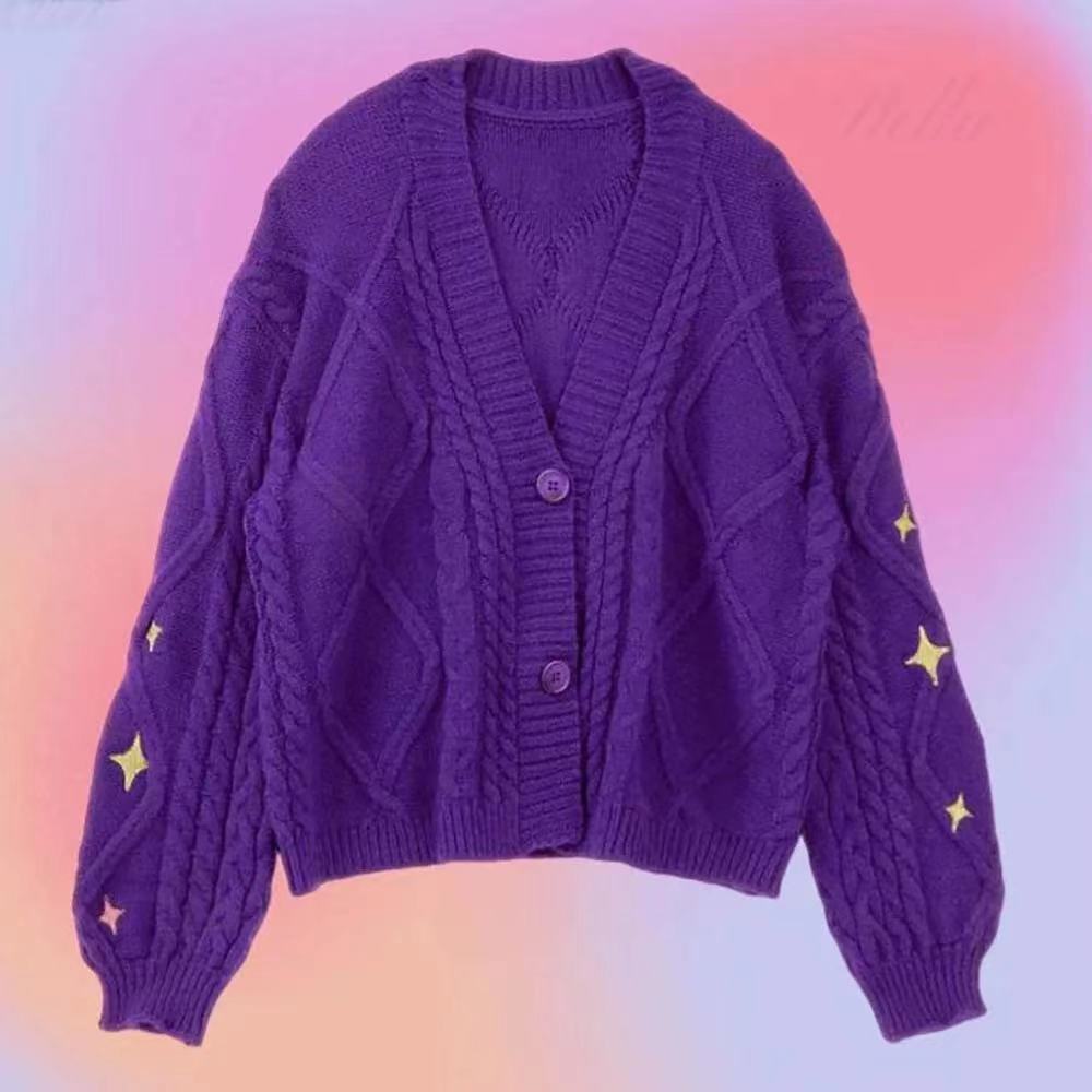 Pre Order: Twinkle Sleeves Buttoned Knitted Cardigan