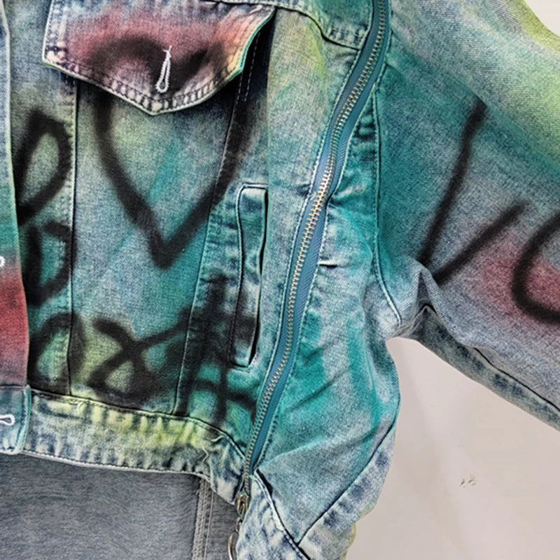 Pre Order:  Graffiti on Denim  Long Back Jacket