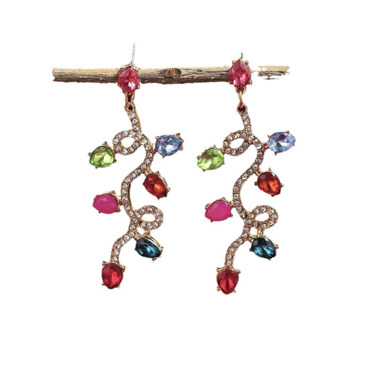 Exaggerated Long Festive Hollow Earrings