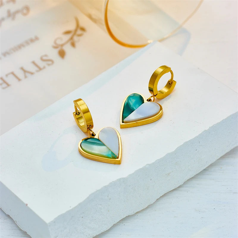 Pre Order:  Two-Tone Hearts C-Hoop Earrings