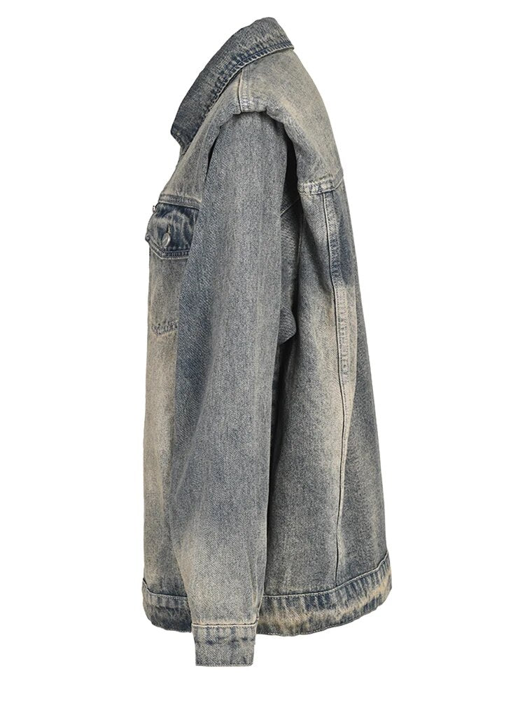 Pre Order:  Shaped Shoulders Denim Jacket