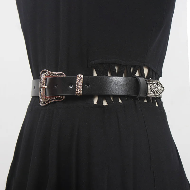 Pre Order:  Decorative Buckle Leather Belt