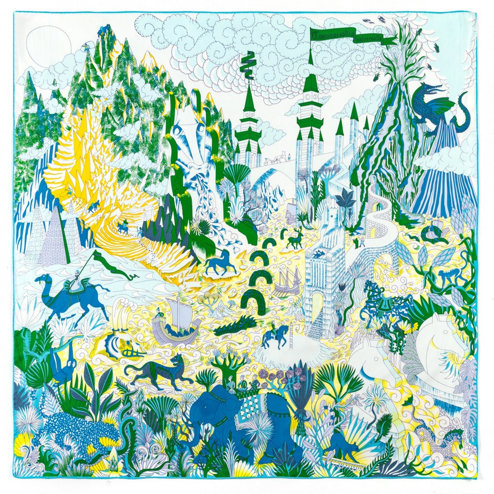 Pre Order:  Handmade Castle Print Twill Silk Scarf