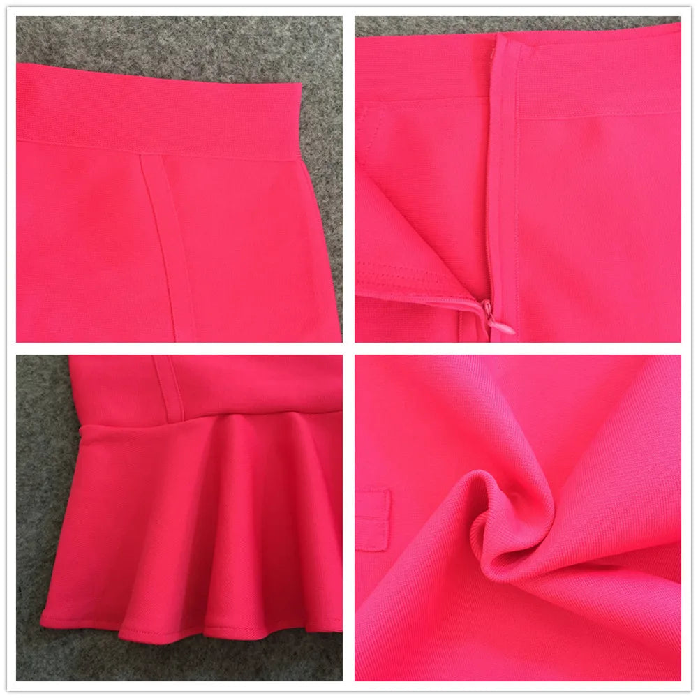 Pre Order:  Elastic High Waisted Ruffled Bandage Skirt