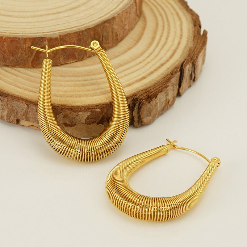 Pre Order:  U-Shaped Coil Hoop Earrings