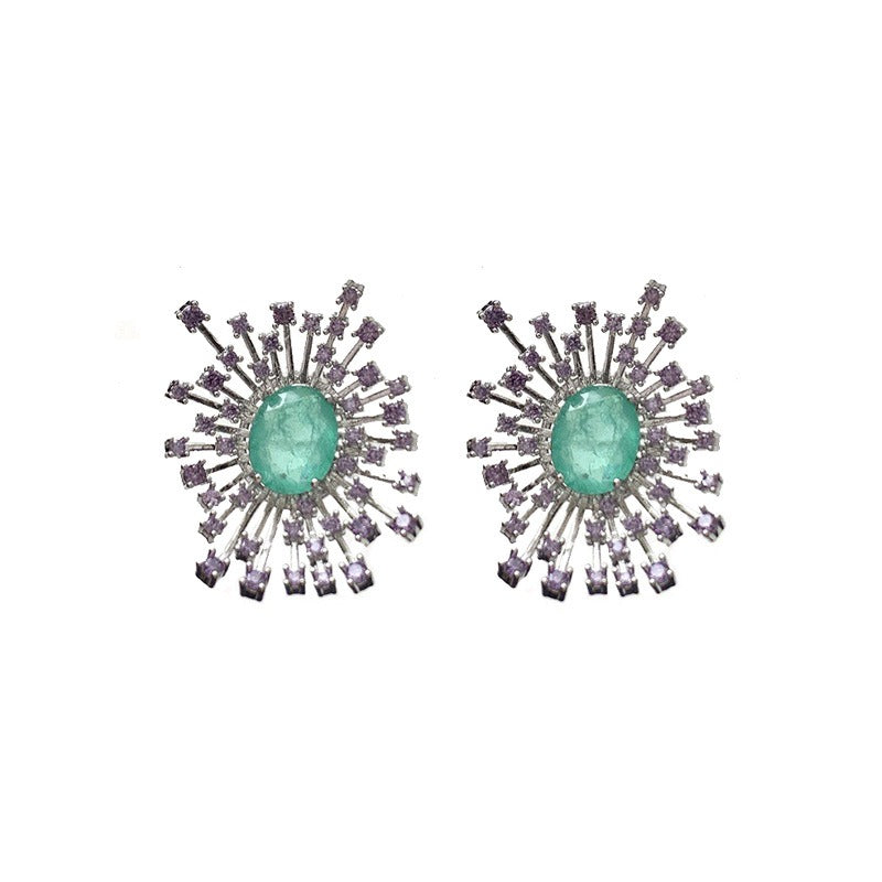 Pre Order: Sparkling Hollow Fireworks Zircon Earrings