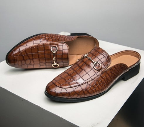 Pre Order:  Croc Pattern Half Loafers