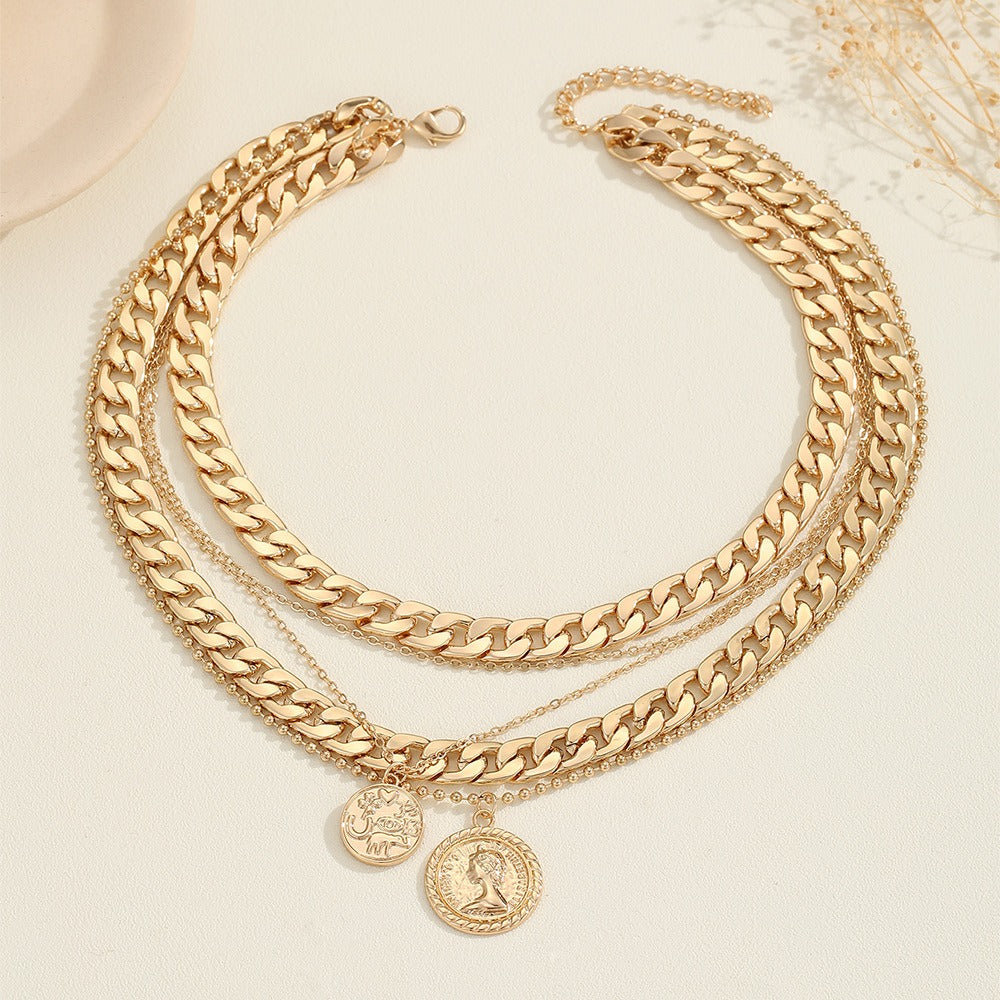 Pre Order:  Retro Multi-Row Large Chain Necklace